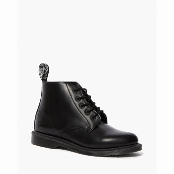 Dr Martens Emmeline Smooth Kožené Lace Up - Cierne Kotnikove Cizmy Damske, DR0326